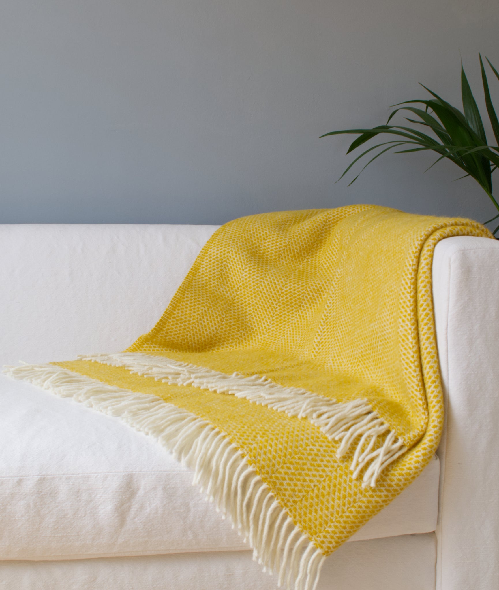 Mustard yellow throw store blanket and pillows