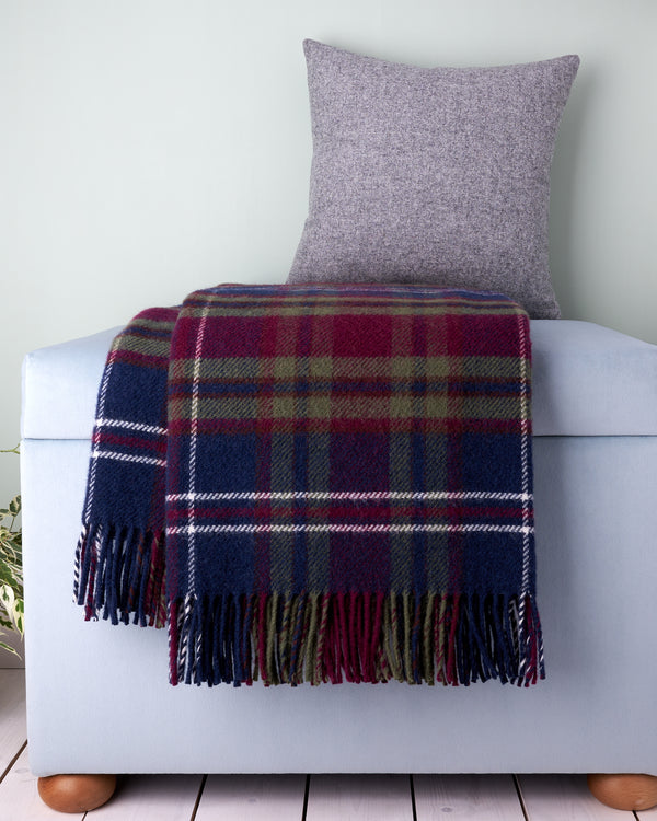 Tweedmill Morello Check Tartan Pure New Wool Blanket Throw